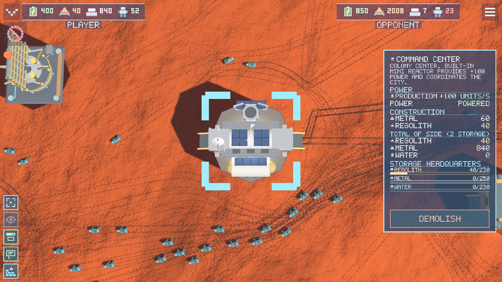 An early colony: headquarters and construction inside the zone